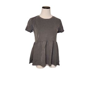 Zara Gray Short Sleeve Women's Top